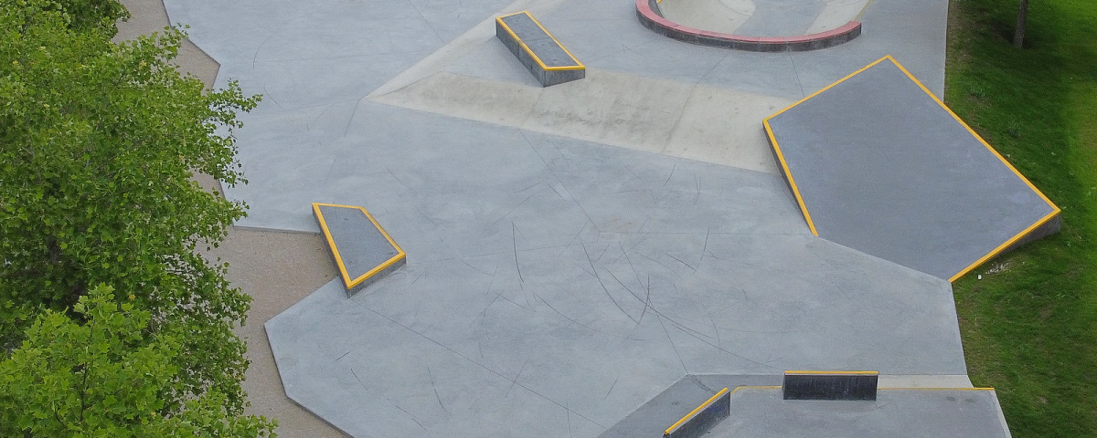 Photo au drone du skatepark de Prévessin-Moëns - Juin 2024