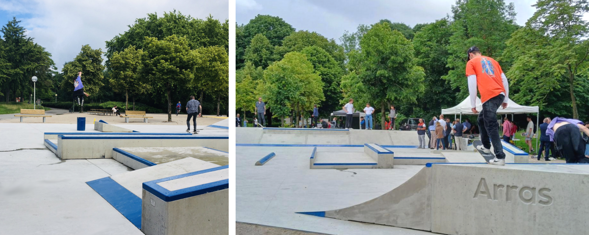 Skatepark de ARRAS en béton préfabriqué