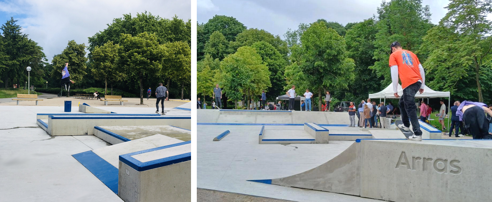 Skatepark de ARRAS en béton préfabriqué